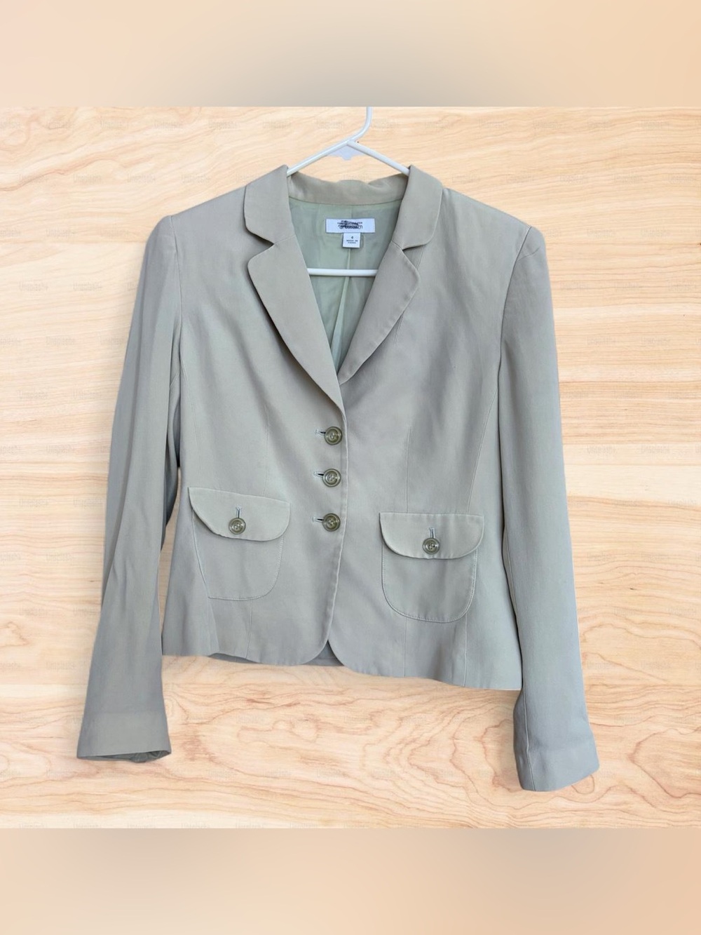 Travis Ayer’s for Dressbarn Women's light green blazer, 4